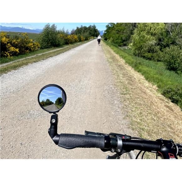 NEW Multi-Adjustable Bar End Bike Mirror, HD Safe Blast-Resistance Glass Cycling - Picture 5 of 7
